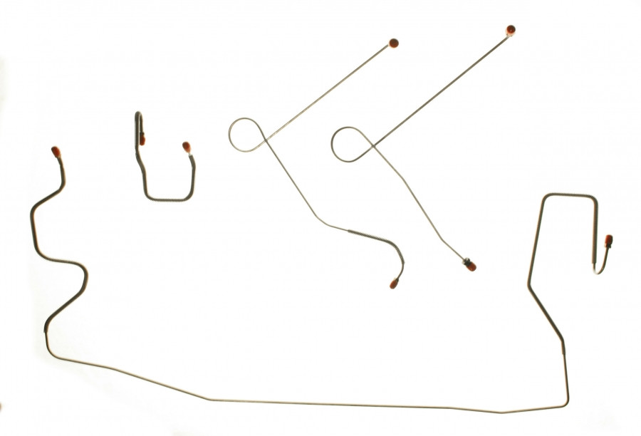 Front Brake Line Kit 68-72 W/Power Brakes 4pc Original Material