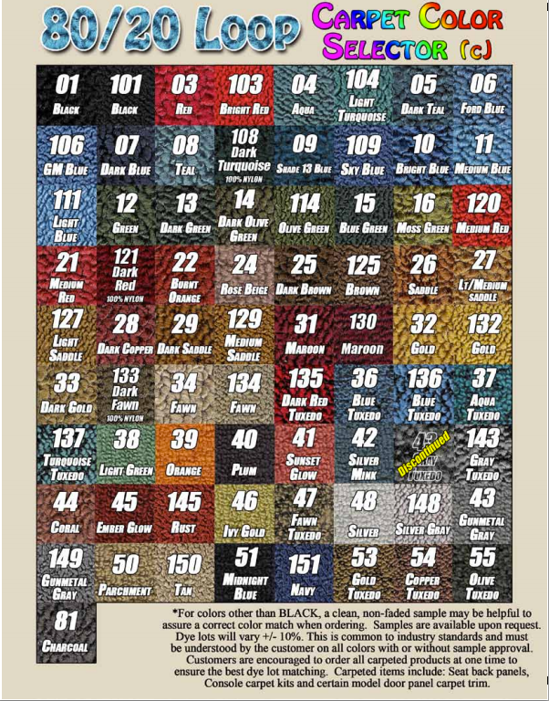 1973 Duster Duster 340 & Dart Sport 340 Rear Fold Down Bench Back Panel Carpet Ea.