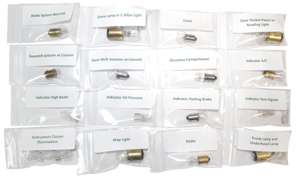 Interior Bulb Kit 73-74 Charger Coronet Roadrunner W/O Raylle Gauges