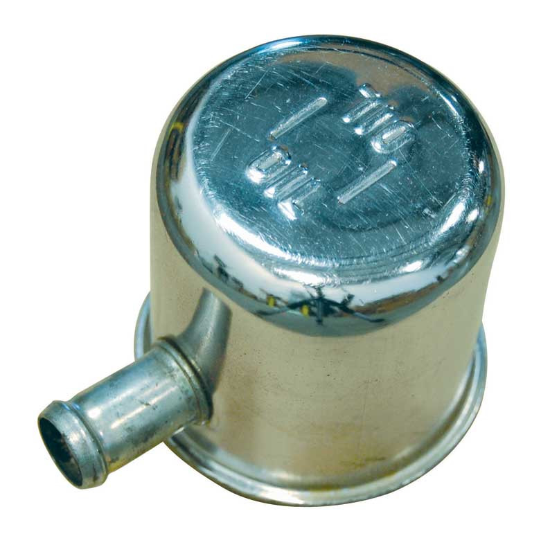 Oil Filler Breather Cap - Tall w/ 1 Hose Outlet (Chrome) 68-69 Mopar