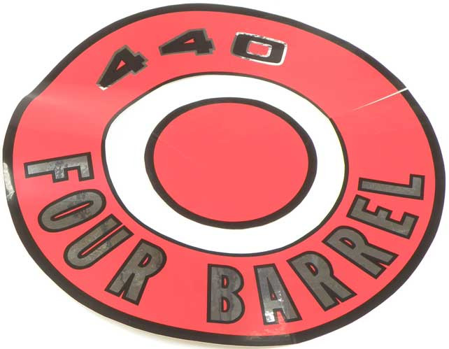 Decal Air Cleaner 69-71 Plymouth/Dodge 440 Four Barrel Orange