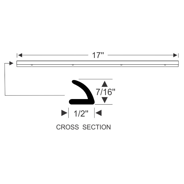 Vent Division Bar Weatherstrip 64-70 Dodge A100