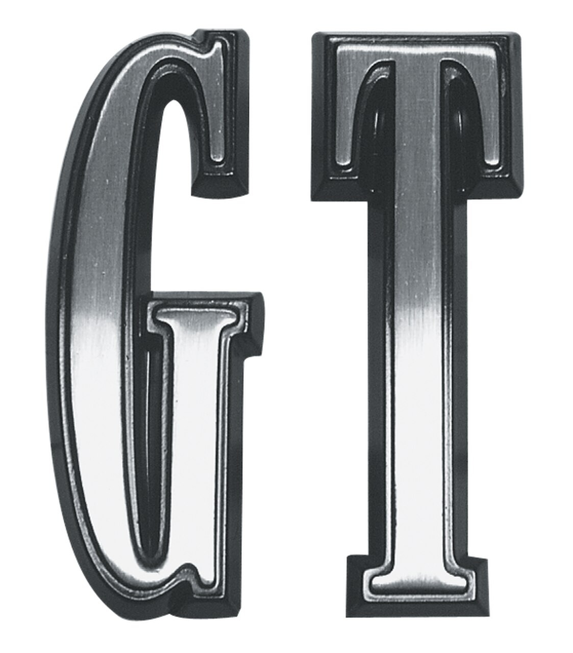 Emblem Hood & Trunk 68 Dart "GT" Letter Set Black