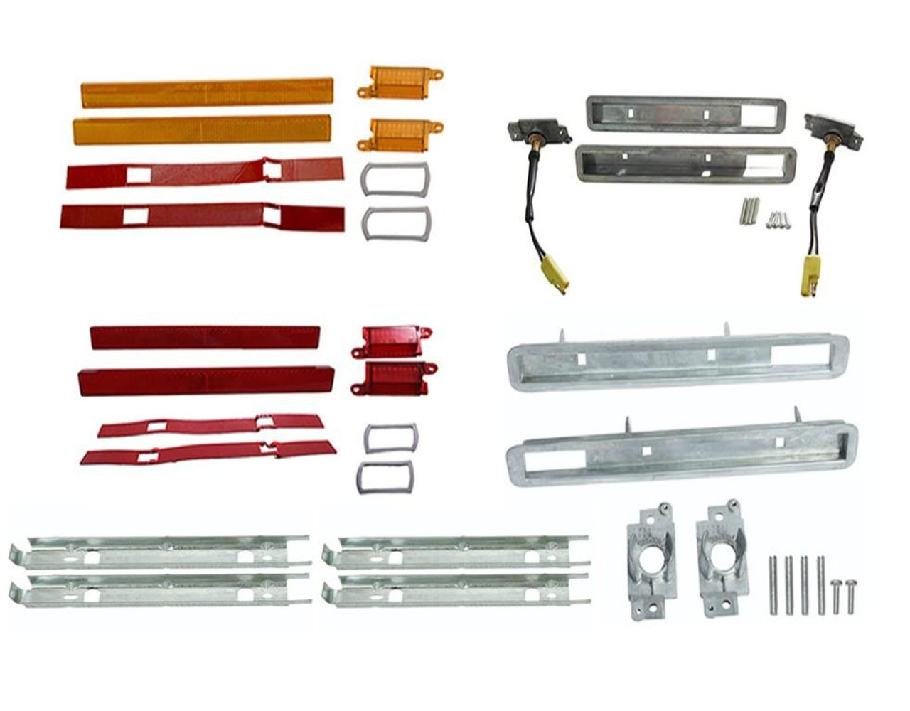 Side Marker Bezel & Lense Set Front & Rear 70-71 Barracuda