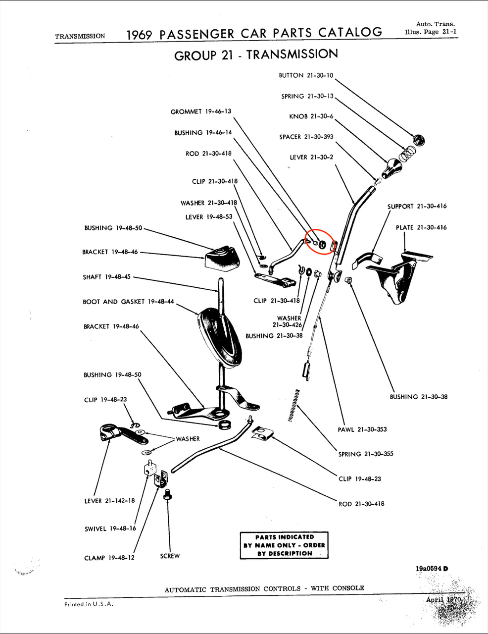Console Gearshift Lever Grommet 62-76 All Mopar w/Automatic