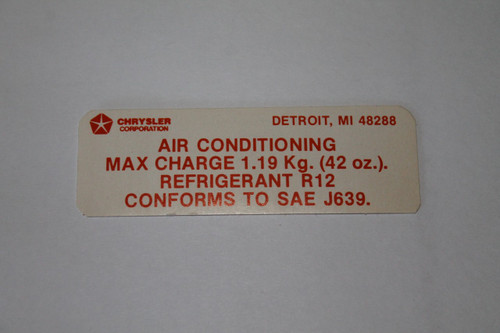 Decal AC Charge 68-75 All Mopar