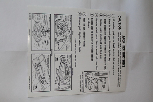 Jack Instruction 1964 Plymouth All