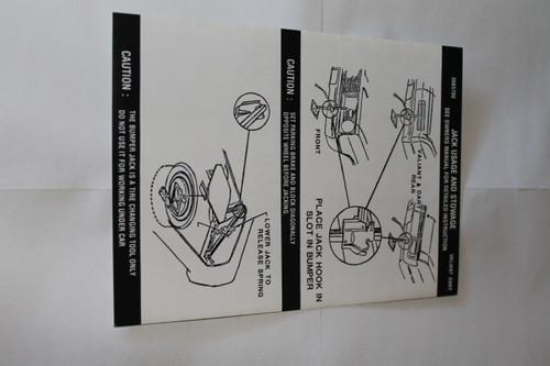 Jack Instruction 72 Dart Demon Duster Valiant