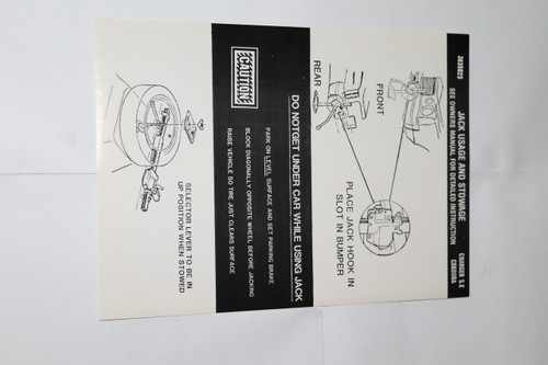 Jack Instructions 1975-1976 Dodge Charger SE