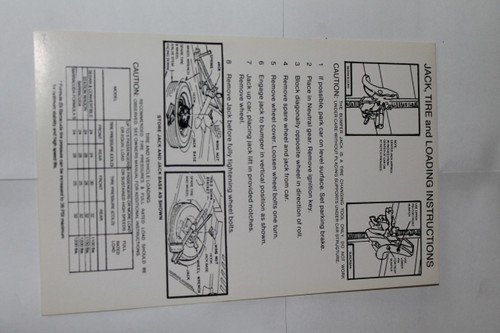 Jack Instructions 1966-67 Barracuda & Early 1967 Valiant/Dart