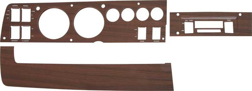 Dash Bezel Kit Rallye Gauge Woodgrain 69 B Body w/AC & w/Standard Radio Bezel