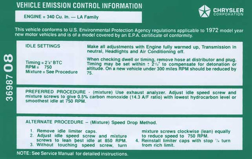 Decal Emissions 72 340-4V AT Late #3698708