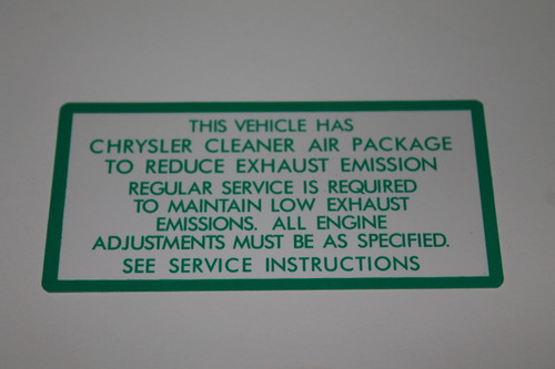 Air Cleaner Instruction 66 Plymouth Sport Fury Clean Air Service Instructions