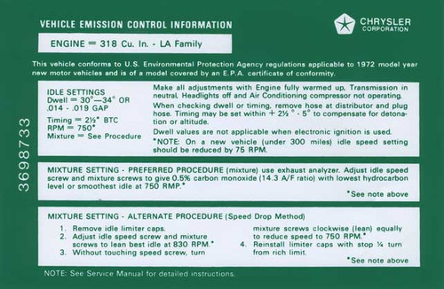 Decal Emissions 72 318 AT #3698733