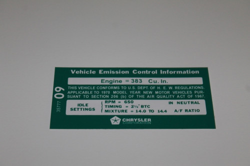 Decal Emissions 70 383-2V AT Newport #3577709