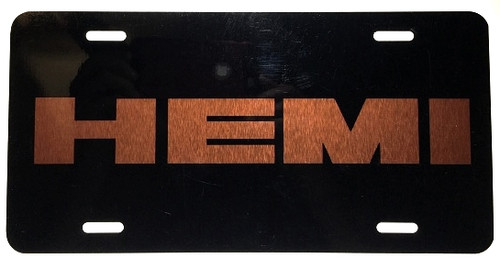 License Plate Gloss Black w/Hemi Mango Orange