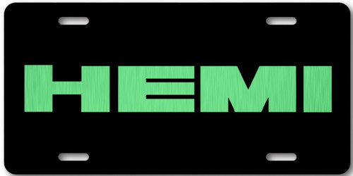 License Plate Gloss Black w/Hemi Sublime Green