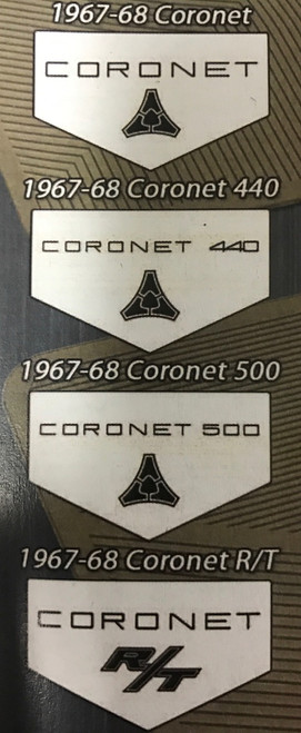 "Custom Vintage" B Body Floor Mats Rubber 67-68 Coronet Black