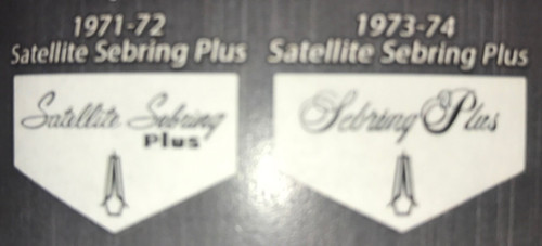 "Custom Vintage" B Body Floor Mats Rubber 71-74 Satellite Sebring Plus