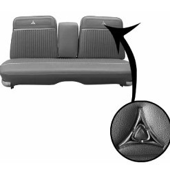 Seat Cover Front Split Bench 64 Polara w/Center Armrest Lt. Metallic Olive