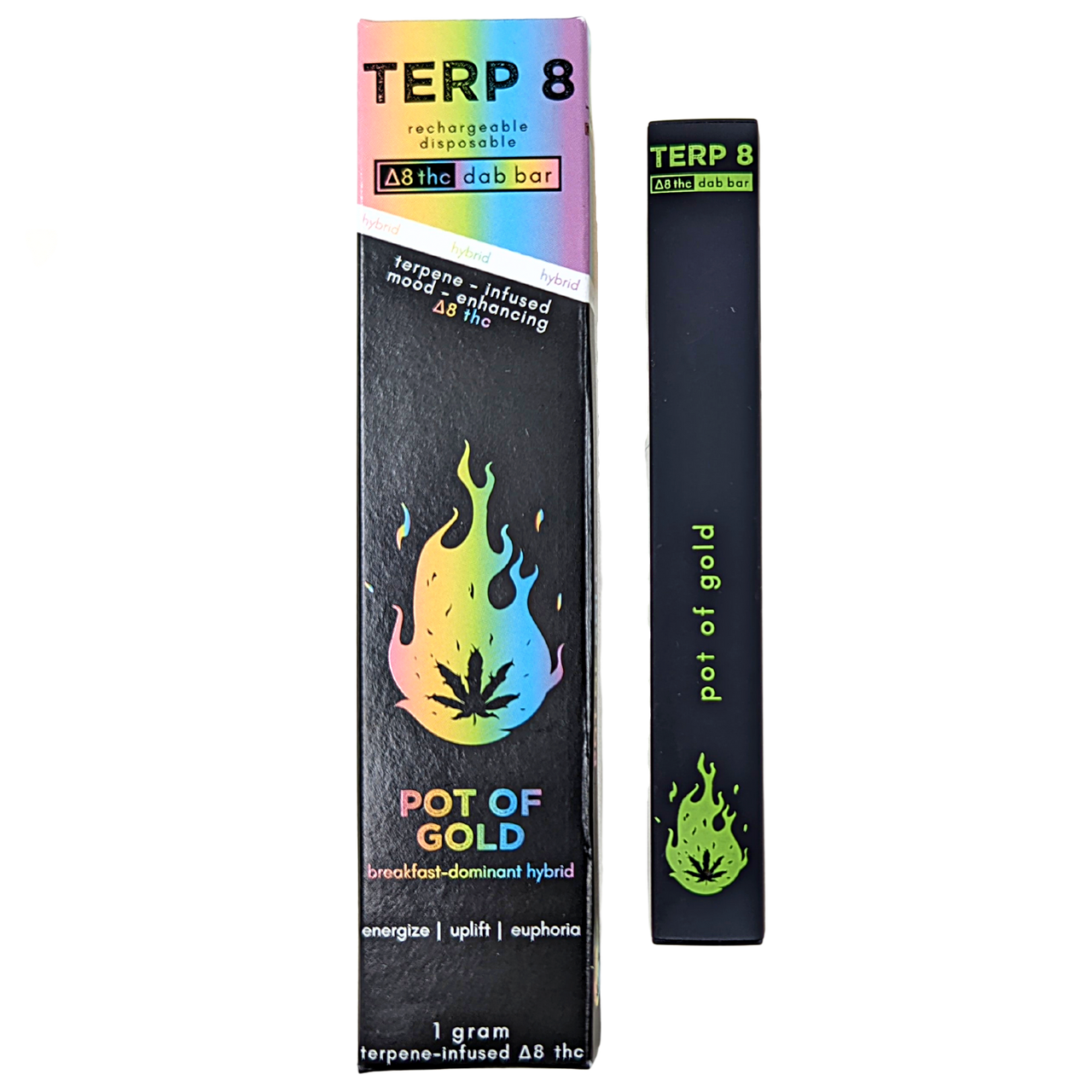 1Gram Rechargeable Pot of Gold Disposable Delta8 Dab Pen Terp 8 has