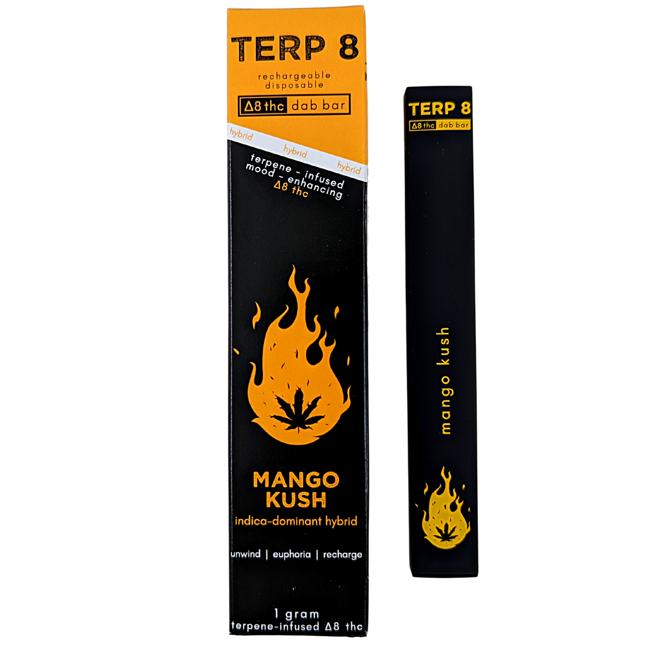 1Gram Rechargeable Mango Kush Disposable Delta8 Dab Pen Terp 8 has the STRONGEST Delta8