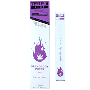 1-Gram Grandaddy Purps Delta-8 + Delta-10 THC Disposable Dab Bar 1-Gram Grandaddy Purps Delta-8 + Delta-10 THC Disposable Dab Bar