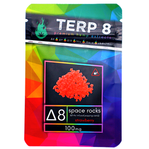 Full Spectrum Delta-8 Infused Space Rocks Popping Candy - STRAWBERRY [100mg]
