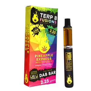 2.25g Pineapple Express THC-P + Delta-8 Live Resin Disposable Dab Bar // Terp 8 FUSIONS 2.25g Pineapple Express THC-P + Delta-8 Live Resin Disposable Dab Bar // Terp 8 FUSIONS