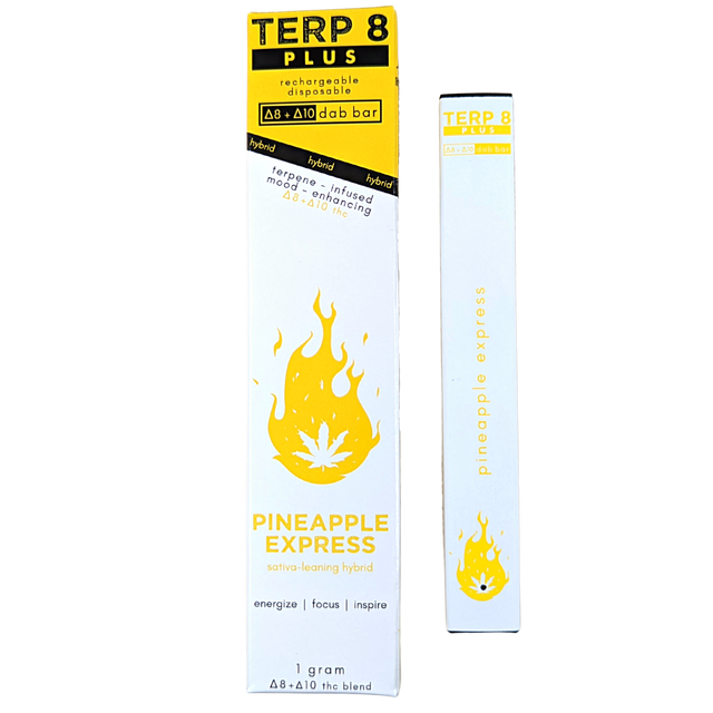 1Gram Pineapple Express Delta8 + Delta10 THC Disposable Dab Bar by Terp 8 PLUS Terp 8 has