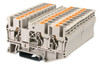 Terminal Block, Push-In, 3-Conductor, DIN rail mount, 20-8 AWG, Beige, 600V 40A, DP6N-TN