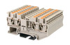 Terminal Block, Push-In, 4-Conductor, DIN rail mount, 26-12 AWG, Beige, 600V 20A, DP2.5N-TR