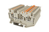 Disconnect Terminal Block with Ground, Push-In, DIN rail mount, 26-12 AWG, Beige, 600V 20A, DP2.5N-TG