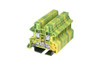 Ground Terminal Block, Screw Clamp, DIN rail mount, 22-12 AWG, Green/Yellow, 600V 20A, DK2.5N-PE