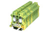 Ground Terminal Block, Screw Clamp, DIN rail mount, 20-6 AWG, Green/Yellow, 600V 60A, DK10N-PE