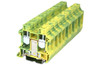 Ground Terminal Block, Screw Clamp, DIN rail mount, 14-3 AWG, Green/Yellow, 600V 100A, DK16N-PE