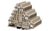 Terminal Block, Screw Clamp, 3 Level, DIN rail mount, 22-12 AWG, Beige, 600V 20A, DK2.5N-3L