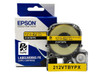 Vinyl Label Tape Cartridge, Epson LabelWorks PX, 1/2 in (12mm) x 22.9 ft, Black on Yellow, 212VTBYPX