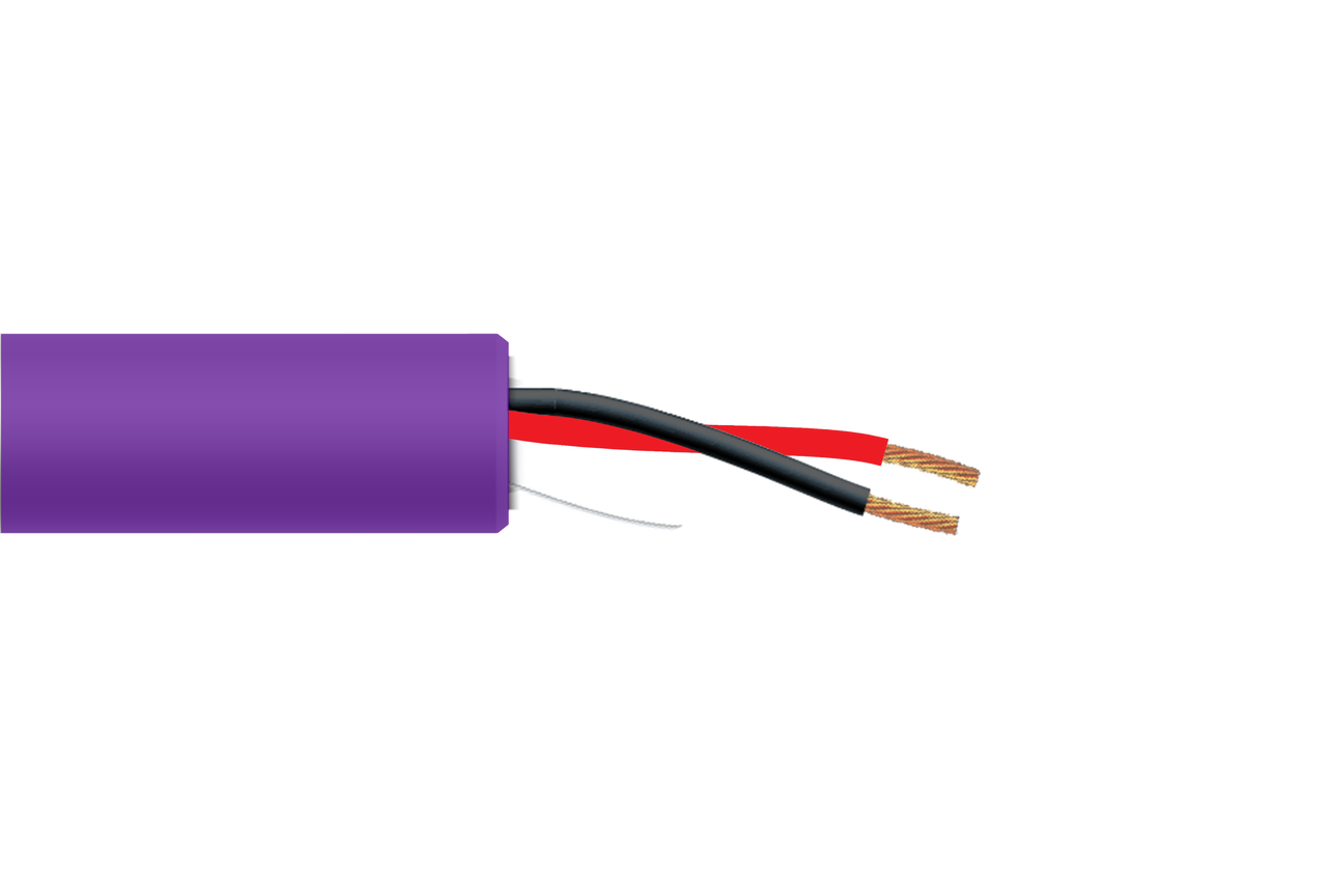 18 AWG 2 Cond Plenum Non-Shielded Purple Jacket 1000ft/roll/box
