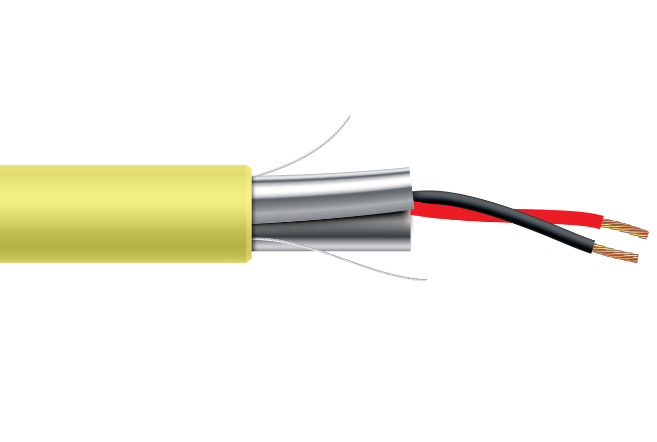 18 AWG 2 Cond Plenum Shielded Yellow Jacket 1000ft/roll/box