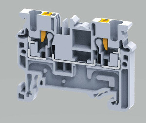 Push Style Terminal Block, Black, Feed Through, 24-12 AWG, 600V, 20A, DIN Rail Mount, CP2.5/BL