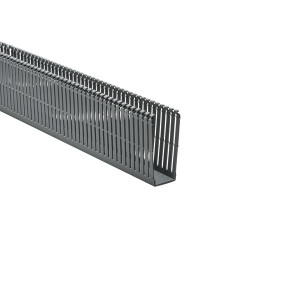 Wire Duct, Gray, 1.5X4, Narrow Slot / Skinny Finger, Hellermann Tyton, 6ft Sticks 184-15401