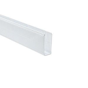 Wire Duct, White, 1.5X4, Narrow Slot / Skinny Finger, Hellermann Tyton, 6ft Sticks 184-15403