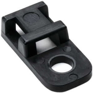 Cable Tie Anchor Mount, 0.20" Hole Dia, 0.20" Max Tie Width, PA66, Black, 100/pkg, CTAM20C2