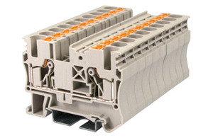 Terminal Block, Push-In, DIN rail mount, 20-8 AWG, Beige, 600V 40A, DP6N