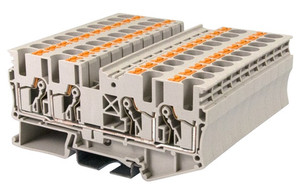Terminal Block, Push-In, 4-Conductor, DIN rail mount, 20-8 AWG, Beige, 600V 40A, DP6N-TR