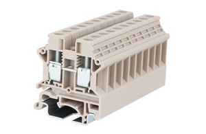 Terminal Block, Screw Clamp, DIN rail mount, 22-10 AWG, Beige, 600V 50A, DK6N
