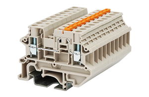 Disconnect Terminal Block with Ground, Screw Clamp, DIN rail mount, 22-10 AWG, Beige, 600V 30A, DK4NS-TG
