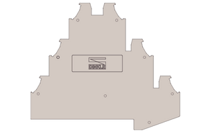 Terminal Block End Cover, Screw Clamp, for DK2.5N-3L (3 Level) Series, Beige, DK2.5NC-3L