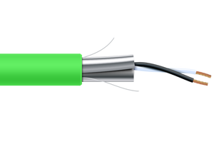 22 AWG 2 Cond Plenum Shielded MSTP, MS/TP, Low-Cap 12.5pf Neon Green Jacket 1000ft/roll/box, CARC156-NEONGRN
